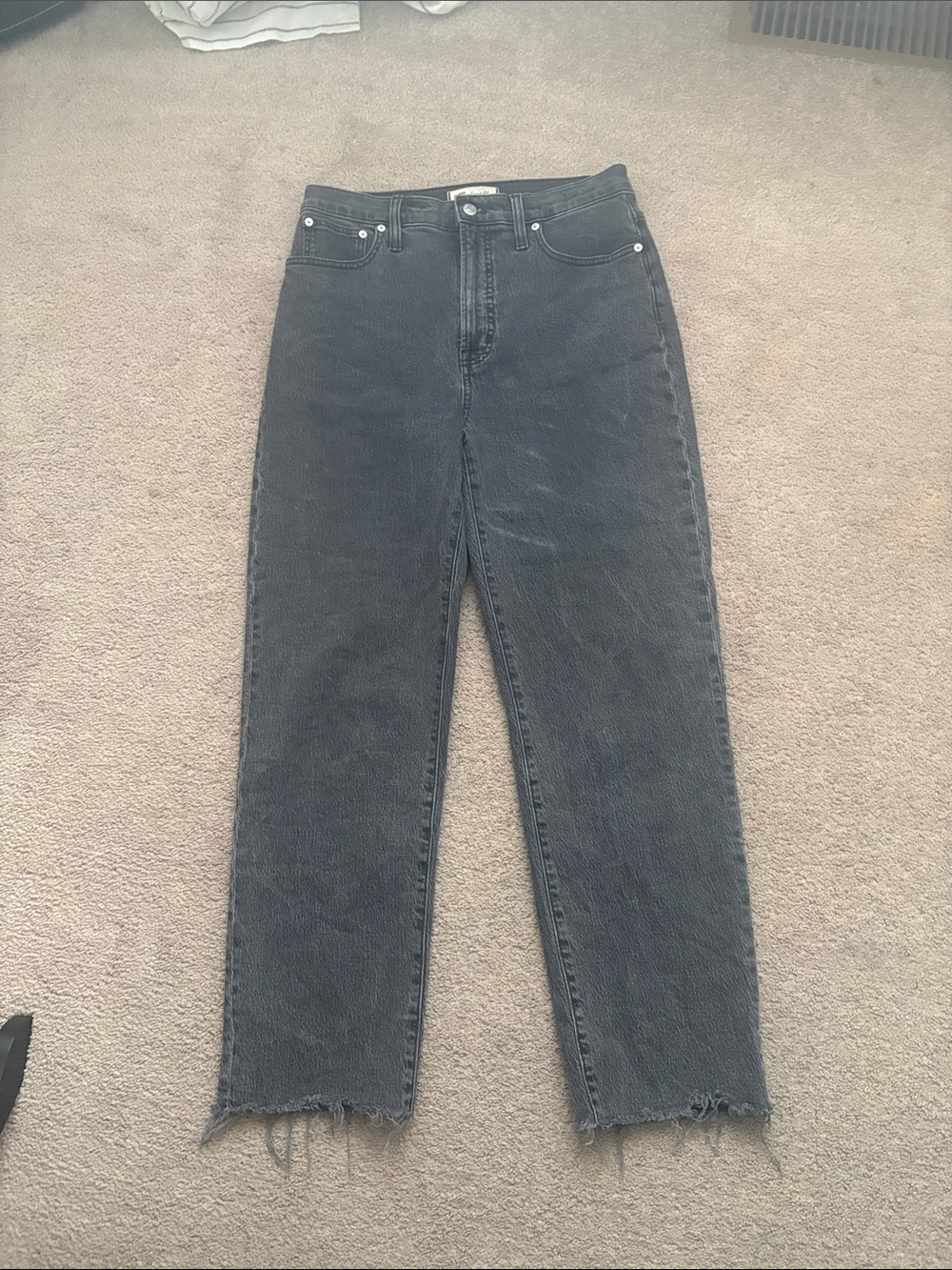 Madewell Men's Black Washed Straight Jeans